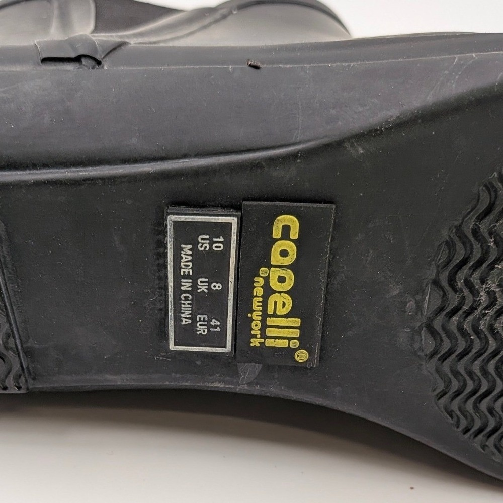 Capelli New York Rain Boots Matte Black Chelsea Gorpcore Grunge Utility Shoes 10 - Picture 3 of 7